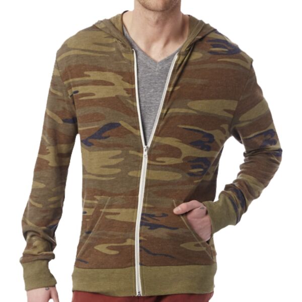 Men's Triblend Long-Sleeve Printed Full Zip Hoodie Thumbnail